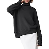 ANRABESS Womens Turtleneck Sweaters Oversized Chunky Long Sleeve Knit High Low Hem Pullover Top 2026 Fall Winter Fashion