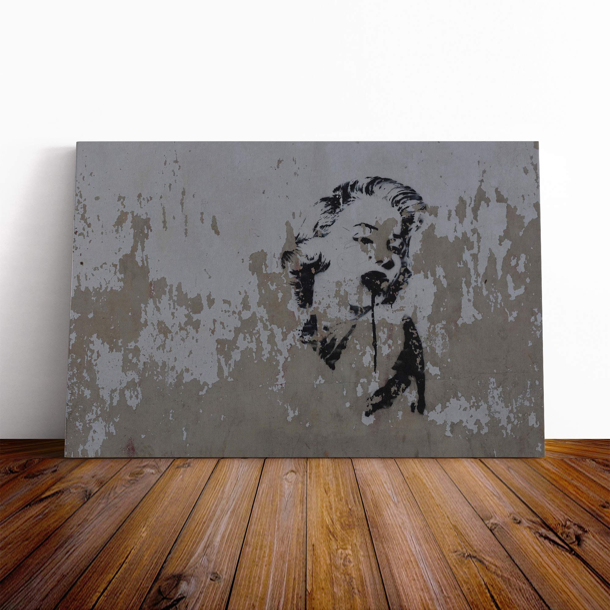Marilyn Monroe Graffiti Wall Art Canvas Print | Gallery Wrapped 30mm Frame Wall Art | 20x14 inches | Ready to Hang | Contemporary Picture | Living Room Bedroom Lounge Office