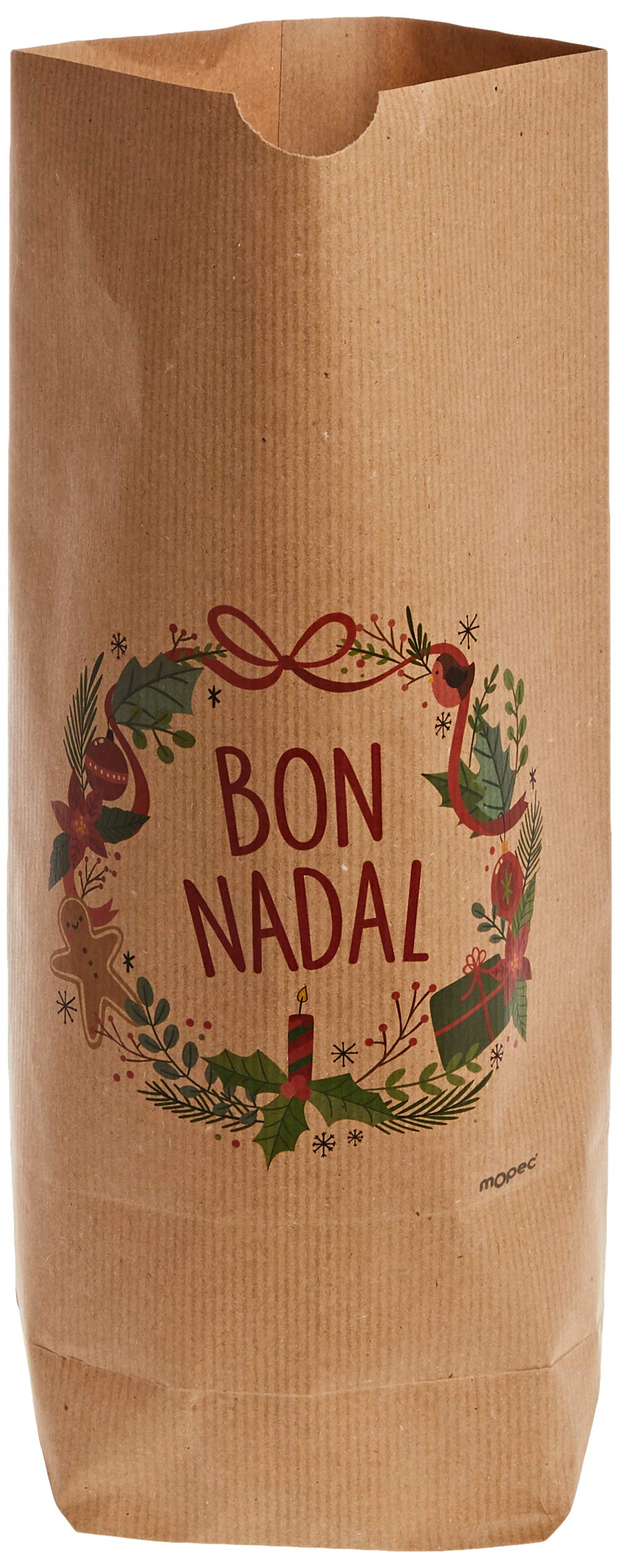 Mopec NE842.2 Kraft Bag Crown Bon Nadal, 18 x 32 x 7 cm, Pack of 25, Paper, Multi-Colour,