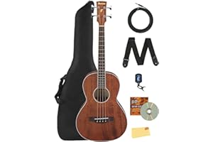 Ibanez PNB14E Acoustic-Electric Bass Guitar - Open Pore Natural Bundle with Gig Bag, Tuner, Strap, Instrument Cable, Austin Bazaar Instructional DVD, and Polishing Cloth