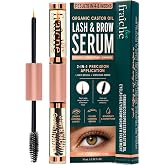 Organic Castor Oil Lash Serum for Eyelash Growth Serum and Eyebrow Growth | Made in USA 100% Pure Hexane Free Cold Pressed Castor Oil Lash Conditioner Eyelash Serum, Eyebrow Serum for Full Lashes/Brows