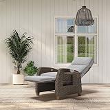 Grand patio Recliner Sunlounger Wicker Adjustable Backrest with Flip Table view 6