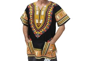 RaanPahMuang Plus Big Size Shirt Bright Africa Black Dashiki Cotton Broad Maxi