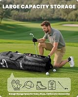 OutdoorMaster Golf Travel Bag for Airlines with Wheels Hard Case Top Rock Black view 4