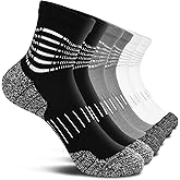 IRAMY Ankle Compression Socks for Men Athletic Running Socks with Cushioned Support 3/5 Pairs