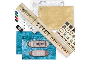 Melee Mats DND Map Starter Kit - 24” x 36" 2 Pack Double Sided, Wet/Dry Erase Battle Terrain Grid - Ultimate Tabletop Board Gaming Experience with Accessories