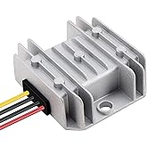 DROK Adjustable Voltage Regulator, IP68 Waterproof DC to DC Buck Converter 8-35V to 3-24V 5A, Aluminum Protective Case Step Down Converter 5V 12V Power Supply