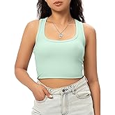 GGOV Sports Crop Tank Tops for Women Cropped Workout Tops Racerback Running Yoga Tanks Cotton Sleeveless Gym Shirts