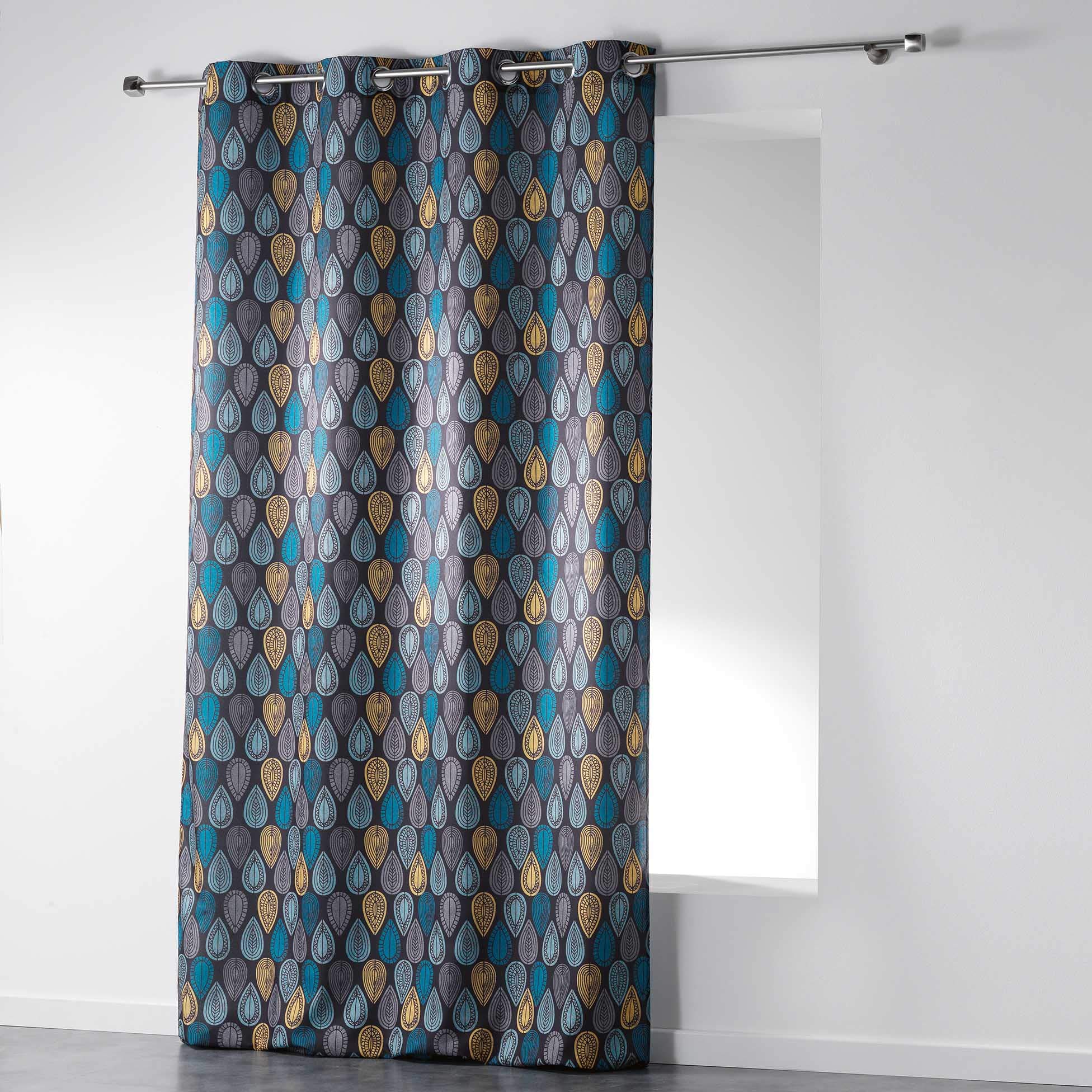 Douceur d'Intérieur Polyester Eyelet Curtains, polyester, anthracite, 260x140 cm