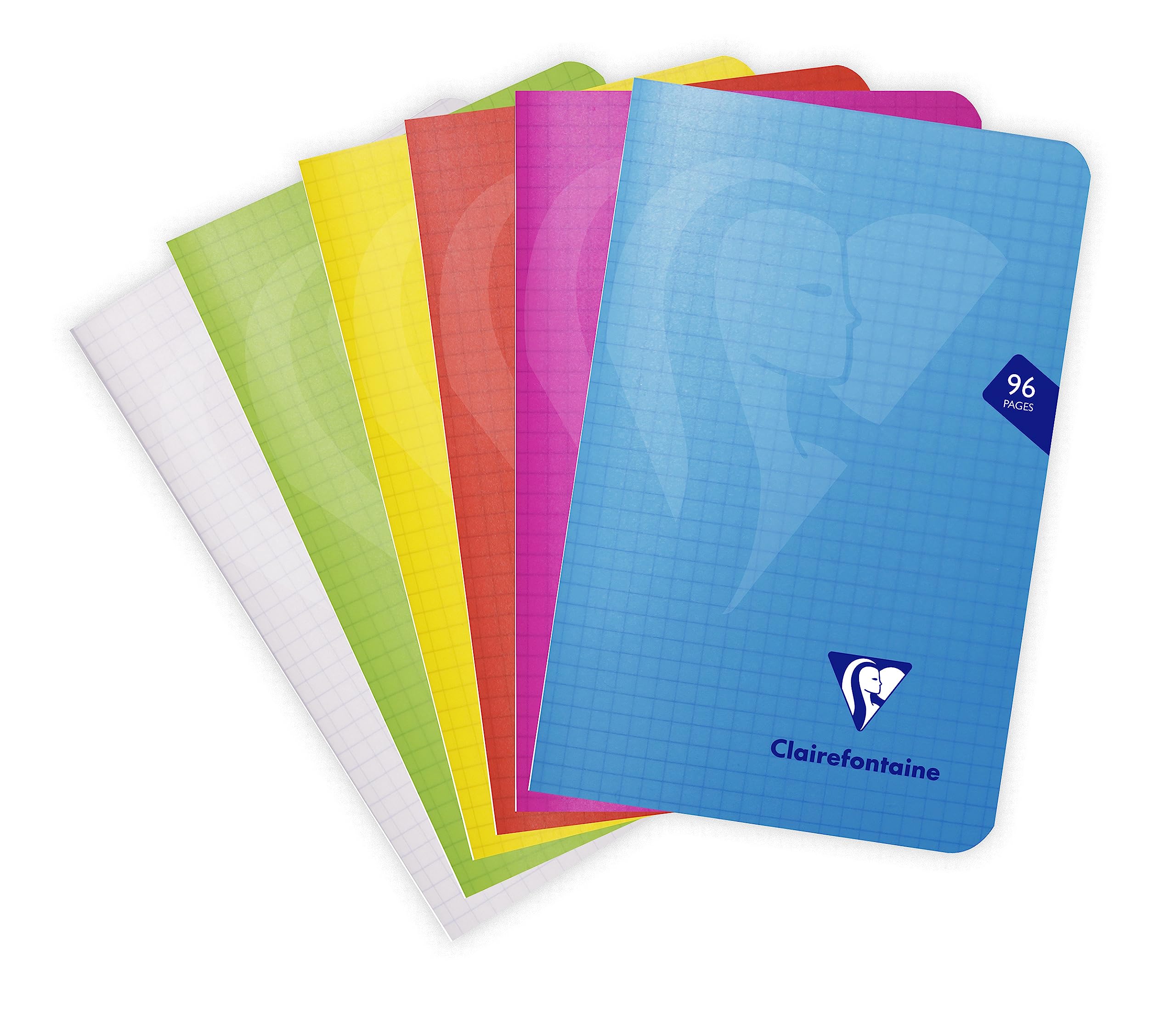 Clairefontaine 303602C - One Mimesys Stapled Notebook - Dimensions: 11x17 cm - 96 Small Squared Pages - 90 g White Paper - Polypro Cover - Random Colour