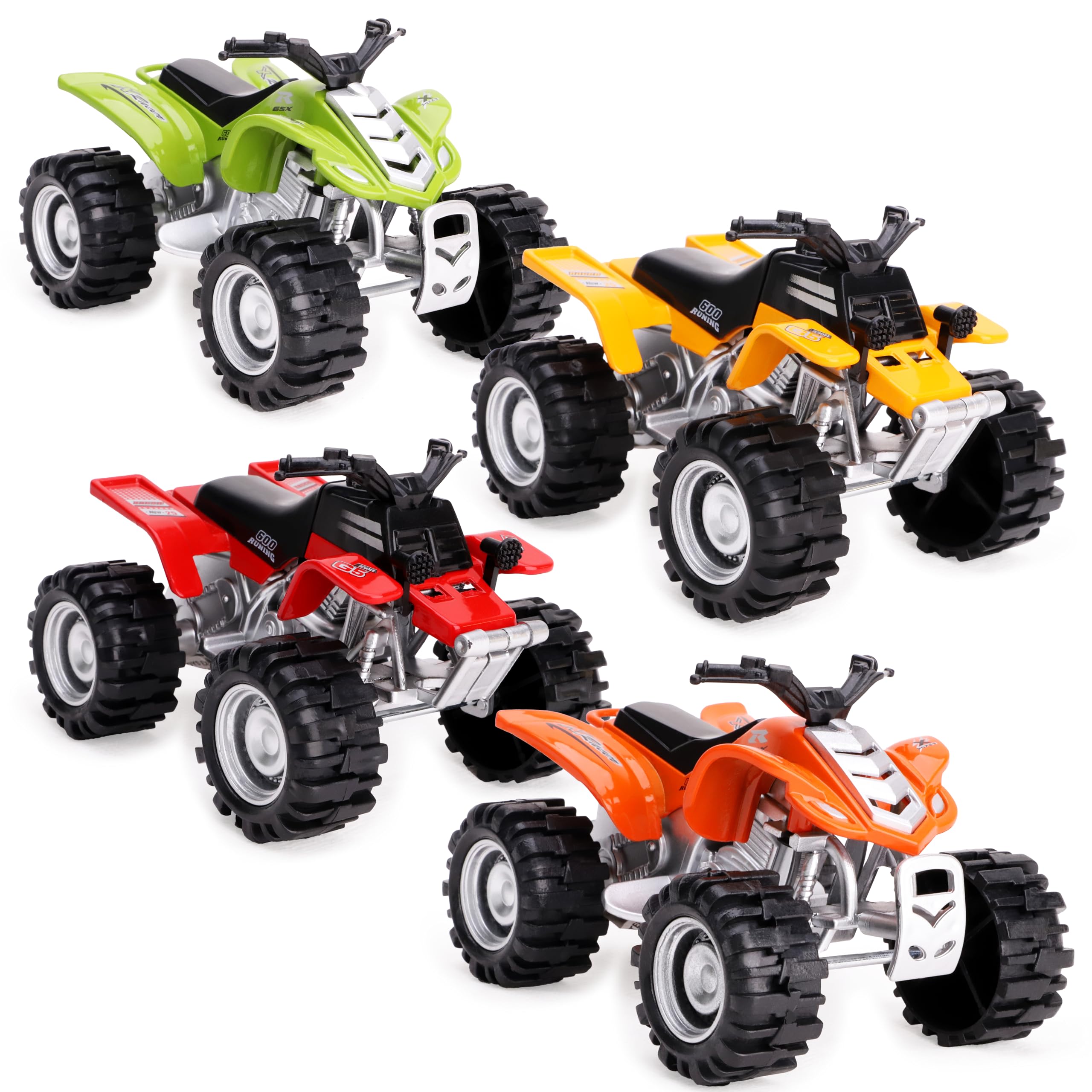 Toyland® 11cm (4.5") Die-Cast Friction Powered Quad Bike - 4 Assorted Colours Available - Toy Vehicles - 1 Chosen At Random