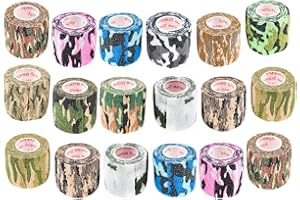 Prairie Horse Supply Vet Wrap Tape Bulk (Assorted Camo Colors) (18 Pack) (2 Inches Wide) Vet Wrap Medical First Aid Tape Self Adhesive Adherent for Ankle Wrist Sprains and Swelling