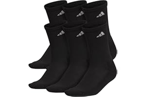 adidas Women's Athletic Cushioned Crew Socks, 6-Pack, Durable, Moisture-Wicking, Cushioned, Arch Support Socks for Women