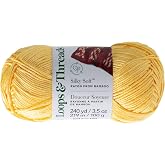Loops &amp; Threads Silky Soft Yarn - Yarn for Knitting, Crochet, Weaving, and Arts &amp; Crafts - Yellow, Bamboo, 3.5 oz