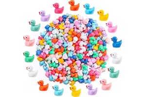 ANGGIKO 220 Pack Mini Resin Ducks, Tiny Ducks Figurines Bulk for Miniature Dollhouse Decor, DIY Garden Aquarium Potted Micro Landscape Orament, Charms Office Classroom Hide Game, School Handmade