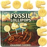 Dinosaur Fossil Lollipops, Individually Wrapped Dino Suckers, Unique Party Favor Candy, 18 Count