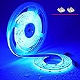 TOPAI 12V COB LED Strip Light Blue Waterproof IP65 16.4ft/5M 480LEDs/M Dotless High Density Self Adhesive Cuttable Flexibl LED Tape Light for Cabinet Home DIY Lighting Projects