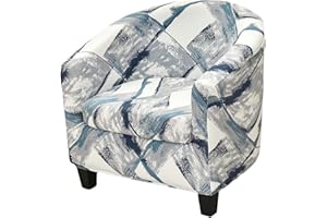 NILUOH Club Chair Slipcover 2 Piece Stretch Tub Chair Cover Round Barrel Chair Covers Non Slip Armchair Covers Couch Covers with Elastic Bottom for Bar Counter Living Room (36)