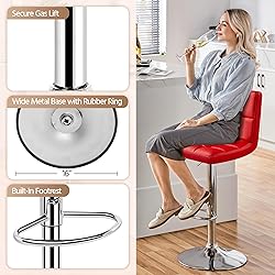 Yaheetech Bar Stools Set of 4, Adjustable PU