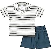 Modern Moments by Gerber baby-boys 2-piece Johny Collar Shirt & Short Set