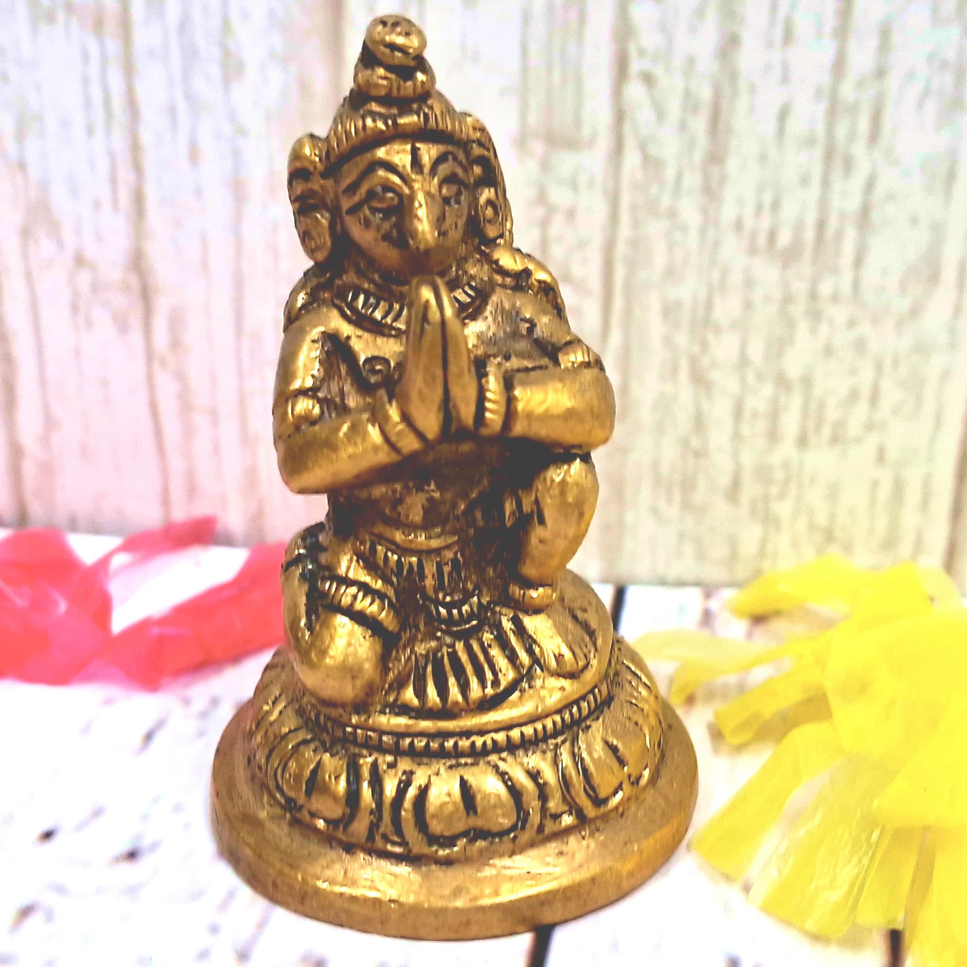 Purpledip Brass Statue Garuda: Vishnu Vahana Varadaraja Perumal (11757)