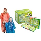 Lingito Rain Ponchos Family Pack | Emergency Raincoat Drawstring Hood Poncho for Children and Adults | Lightweight Reusable o