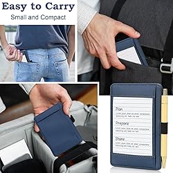 Leather Index Card Holder Blue 3 x 5 PU Index Card