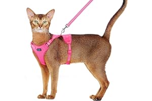Supet Cat Harness and Leash Set for Small to Large Cats Adjustable Cat Vest Harness with Reflective Trim Universal Cat Leash and Harness for Cats/Puppies