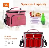 Lifewit Insulated Lunch Bag 9L 12 Can Pink Leakproof Thermal Tote view 3