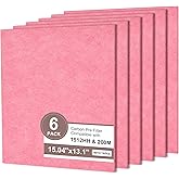 HSIAMEN [Pet Care] Activated Carbon Pre-filters Compatible with Coway Airmega AP-1512HH & 200M Air Purifier, Remove Odor, VOCs Eliminator, Fresh Air, Include 12 Self-Stick Strips, Pink 6-Pack