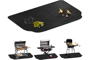 BAIPOK 48 x 36 Inch Under Grill Mat for Outdoor Grill, Double-Sided Fireproof Deck and Patio Protector, BBQ and Fire Pit Mat, Outdoor Grill Accessory, Oil-Proof Waterproof