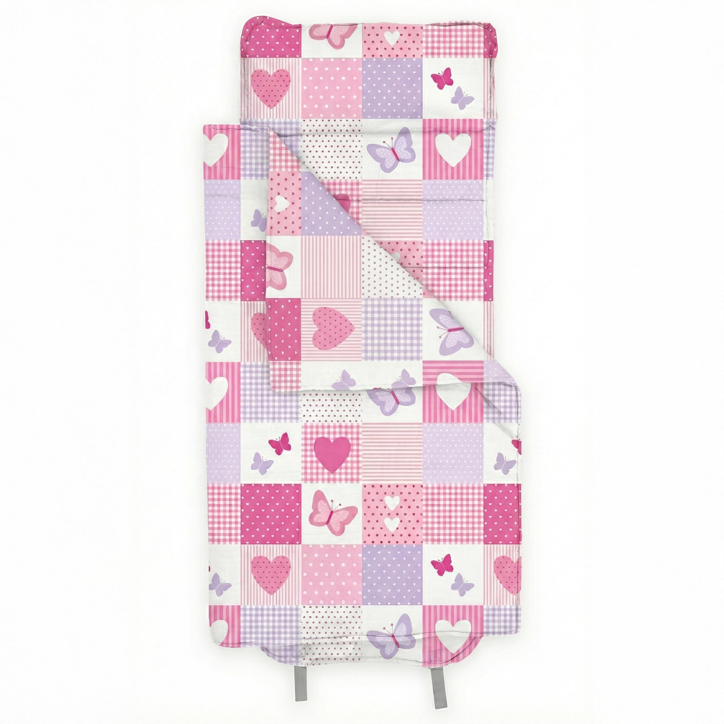 Bloomsbury Mill - Nap Mat for Toddlers and Kids - Pillow, Mat and Blanket - All-in-One Sleeping Bag for Nursery & Ready Bed for Nap Time and Sleepovers - Travel Essentials - Patchwork