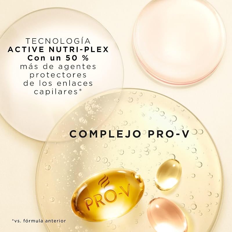 Pro-V Suave y Liso Champú 1000ml dispensador, Pelo Encrespado y Apagado. Limpieza Suave. Protege Enlaces Capilares. Sin Siliconas. Nutri-Plex
