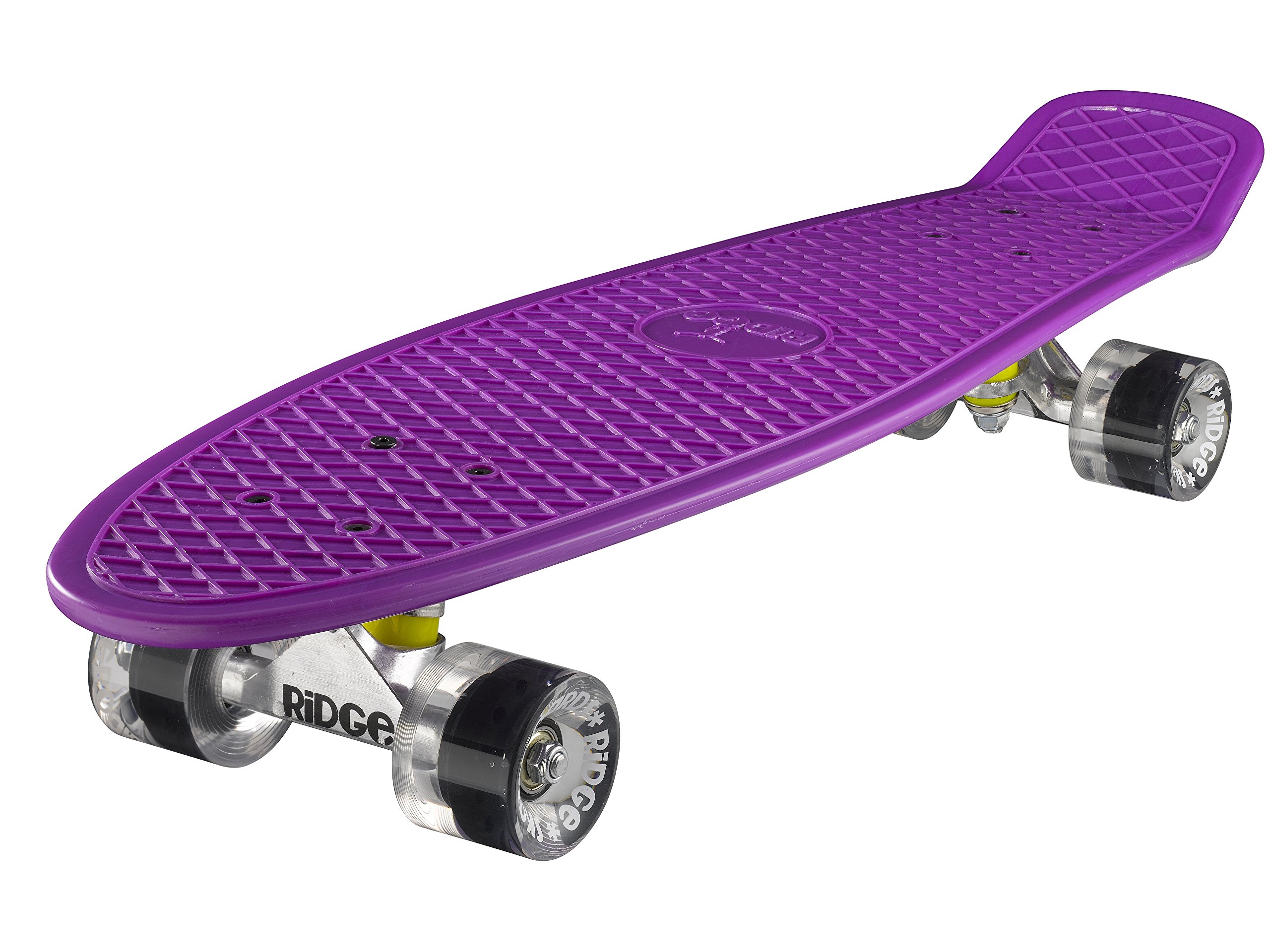 Ridge Skateboards Children Kids Big Brother Large Retro Cruiser-Purple/Clear Wheels, 27 Inch