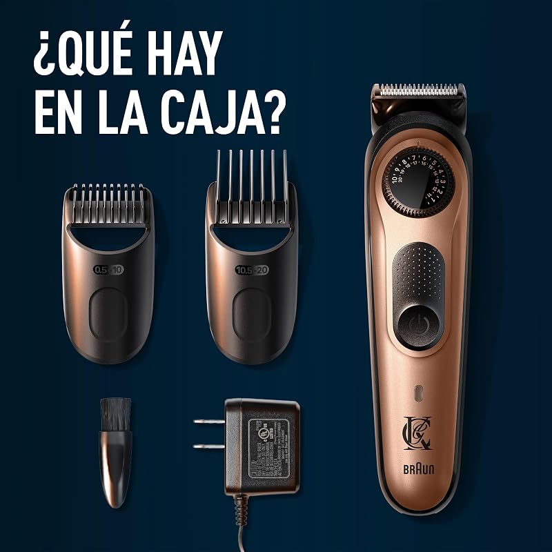 Aparador de barba elétrico king c. gillette pro para homens, mostrador de precisão, 40 comprimentos, lâminas de metal, cabeça lavável e pentes