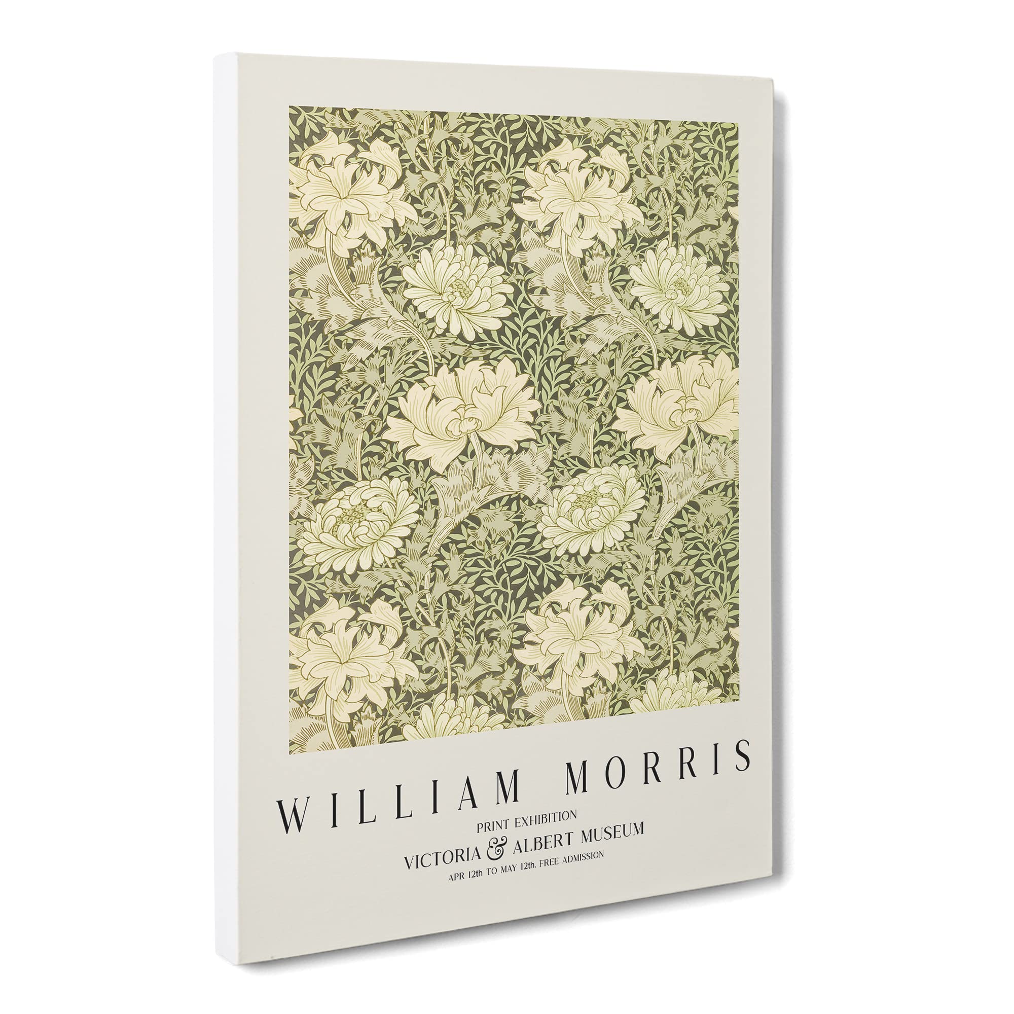 Chrysanthemum By William Morris Canvas Print | Gallery Wrapped 30mm Frame Wall Art | 20x14 inches | Ready to Hang | Classic Picture | Living Room Bedroom Lounge Office