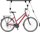 Relaxdays Bike Storage Ceiling Mount Lift 20kg Rope Garage Cellar Black view 1