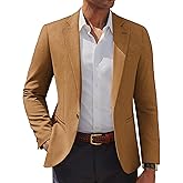PJ PAUL JONES Men's Casual Blazer One Button Lightweight Sport Coats Solid Notched Lapel Suit Jackets