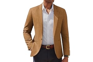 PJ PAUL JONES Men's Casual Blazer One Button Lightweight Sport Coats Solid Notched Lapel Suit Jackets