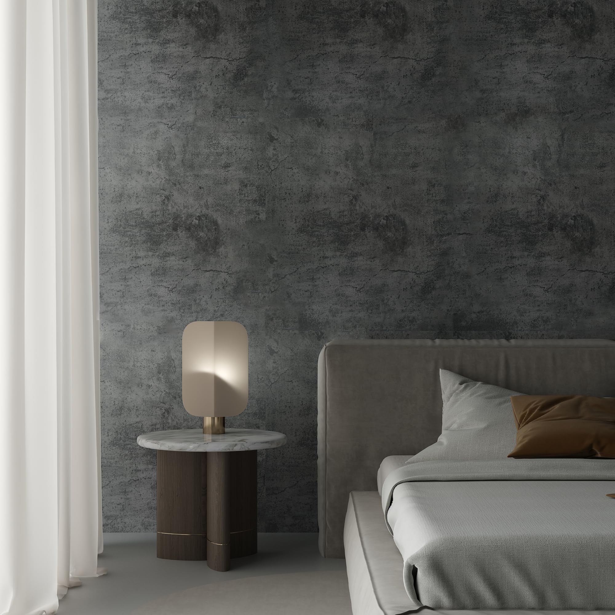 Photo 1 of Gray Cement Contact Paper Matte Thick 16x708 inch Grey Concrete Peel Stick Waterproof Wallpaper Industrial Style Kitchen Self Adhesive Wallpaper Bathroom Cabinet Shelf Liner Vinyl Decorative Film