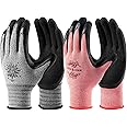 DOFOWORK Gardening Gloves - 6 Pair Gardening Gloves for Women/Men, Breathable Natural Latex Garden Gloves with Grip