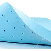 subrtex 3 Inch Memory Foam Mattress Topper Ventilated Gel Infused Bed Foam Topper, CertiPUR-US Certified, Full, Blue