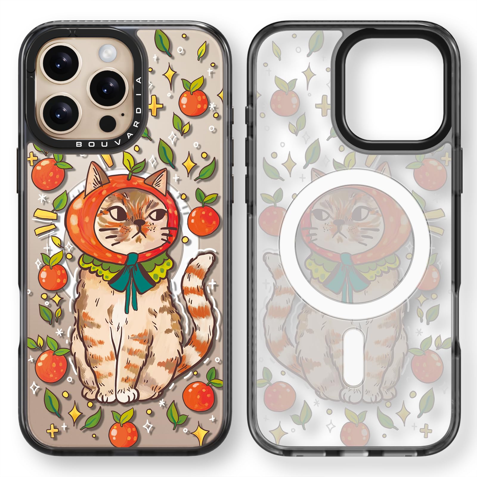 Bouvardia for iPhone 16 Pro Max Case, Compatible with Magsafe, Cute Design for Women & Girls, Protective & Aesthetic, ZG2B0_Kittycat