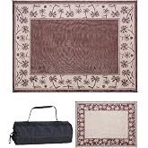 Stylish Camping Outdoor Patio / RV Camping Mat - Palm Tree (Brown/Beige, 9-Feet x 12-Feet) - 209127