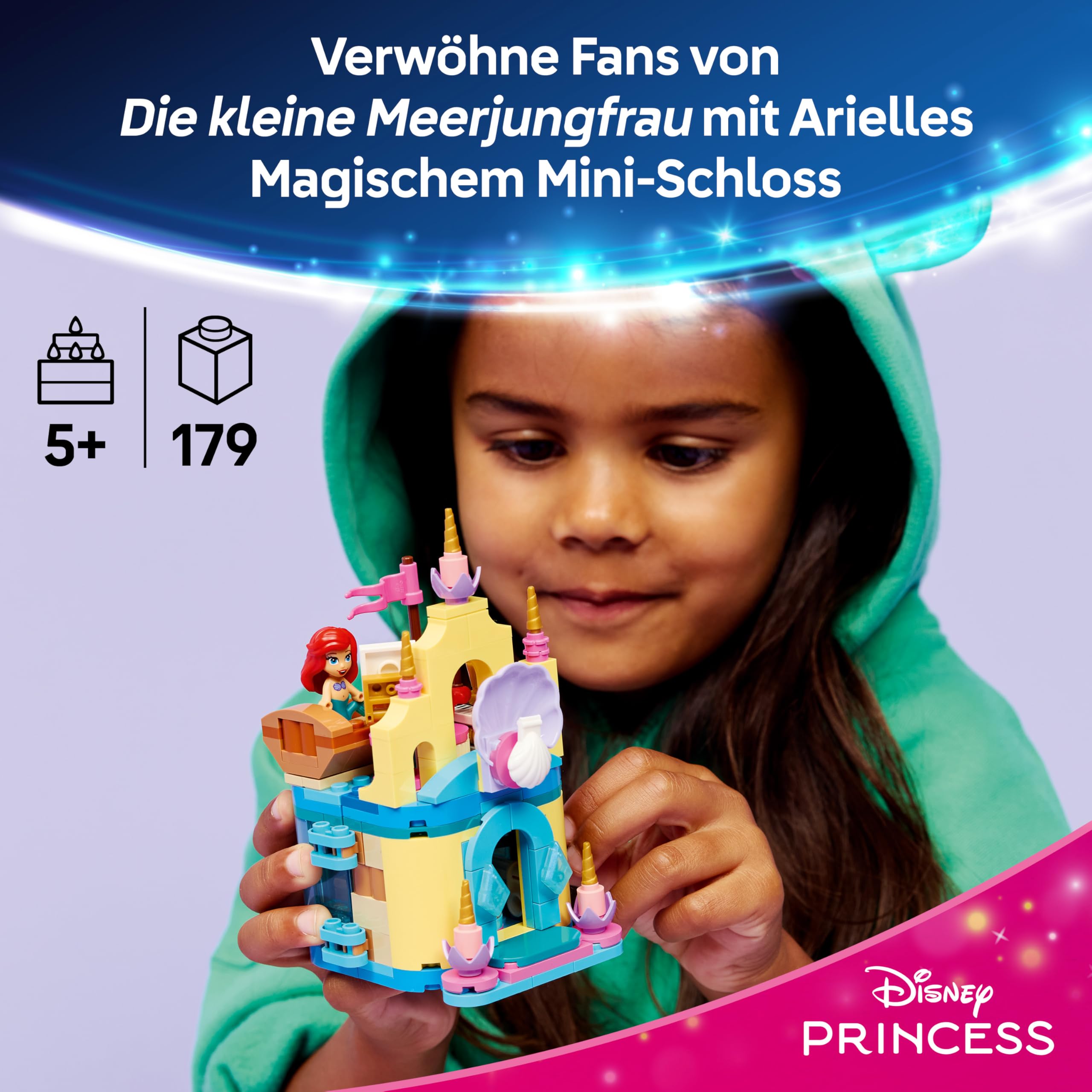 LEGO ǀ Disney Princess Arielles Magisches Mini-Schloss - Spielzeug Schloss aus Die kleine Meerjungfrau mit Einer Mikro Puppe, Tierfiguren Sebastian & Fabius - Geschenk für Mädchen ab 5 Jahren - 43285 2