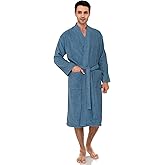 TowelSelections Mens Robe 100% Cotton Terry Cloth Towel Bathrobe Calf Length Shower Bath Robe for Men
