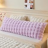 LIFEREVO Fluffy Faux Rabbit Fur Body Pillow