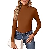 OUKODS Women's Turtleneck Long Sleeve Shirts Fall Fashion Basic Thermal Underwear Tops Winter Clothes 2025