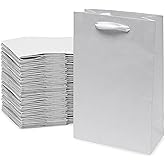 Prime Line Packaging Kraft Gift Bags, Paper Gift Bags Mini with Handles for Baby Showers, Christening, Weddings, Holidays, Party Favors, Shopping, Bulk, 6x3x9, 50 Pack