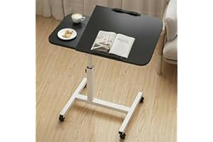 IDEALHOUSE Over Bed Table Adjustable Height(60-95CM), Hospital Bed Tables with Anti-Slip Strip, Overbed Table with Wheels for